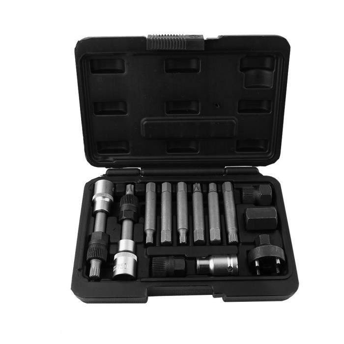 Lot de 13 pcs Poulie roue libre d'alternateur retrait douilles de garage Service Tool Kit