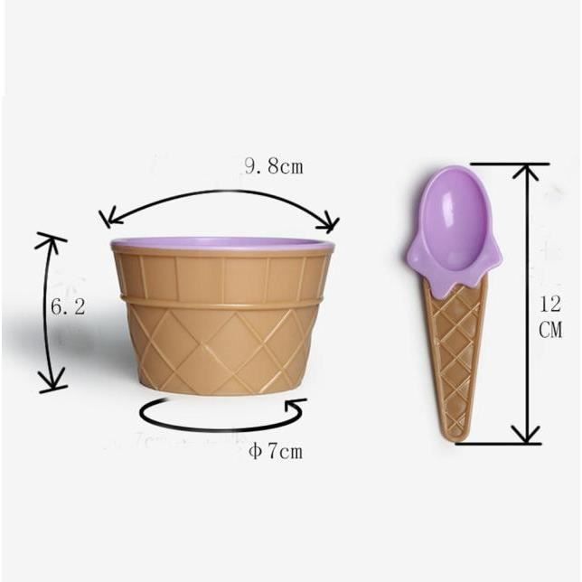 crème glacée 1pc enfants bols tasse de crème glacée cadeaux bol Couples Dessert PP @Duo1724