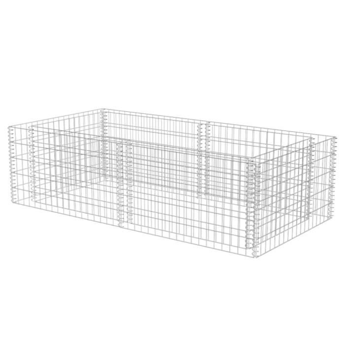 Magnifique - JARDIN CLÔTURE - GRILLAGE- Jardinière à gabion Acier galvanisé 180 x 90 x 50 cm classique💎8955