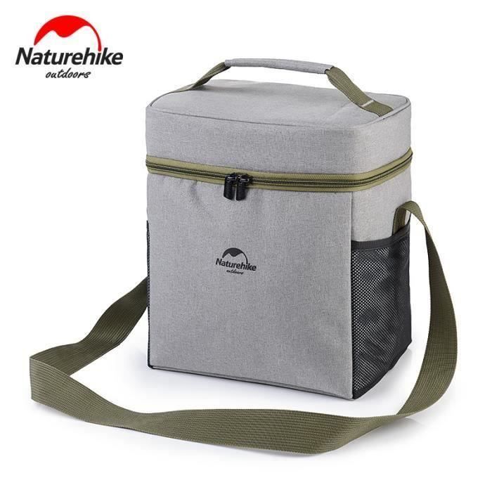 Sac Isotherme Glacière Pique-nique Extérieur Etanche Avec USB Chauffante Bande GRIS L Top31810