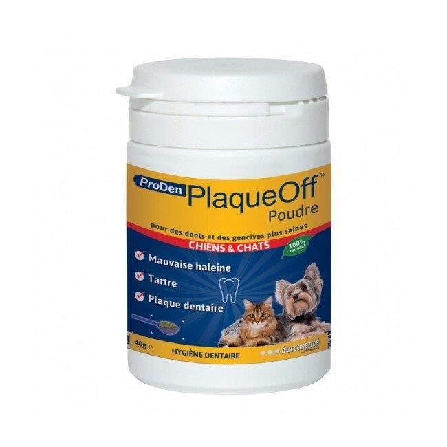 Soin dentaire PlaqueOff Proden en poudre pour chien et chat Pot 40 g