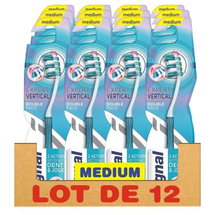 SIGNAL Lot de 12 Brosses à dents Manuelle Medium Expert vertical - Double face