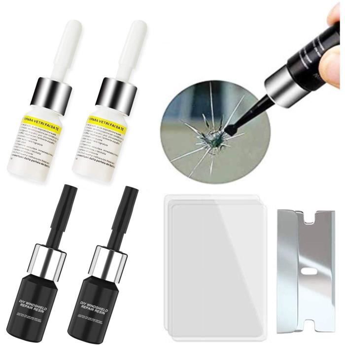 Kit de réparation de Pare-Brise à Monter soi-même, kit d'outils de réparation de vitres de Voiture pour Les Fissures Demi-Lune
