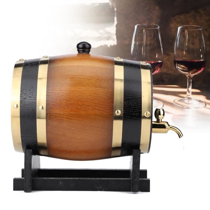 Baril de chêne, tonneau de vin, tonneaux de vin de grande capacité tonneaux en bois 3L pour café pour la maison