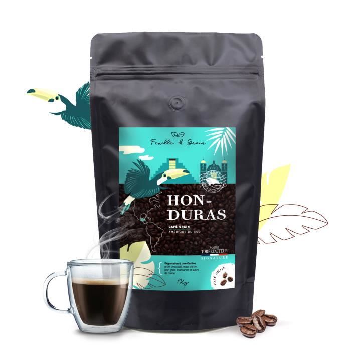 Honduras - Café Grain 1kg - Torréfaction Artisanale Française - Sélection de Grains Arabica Amérique Central certifié haute altitude