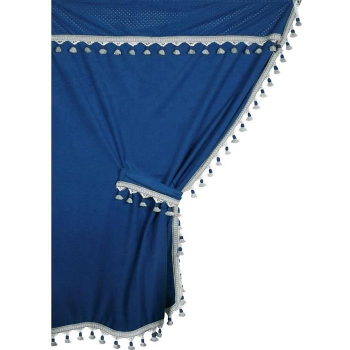 Set de Rideau Première pour Camion en Microfibre Bleue 9 Pièces