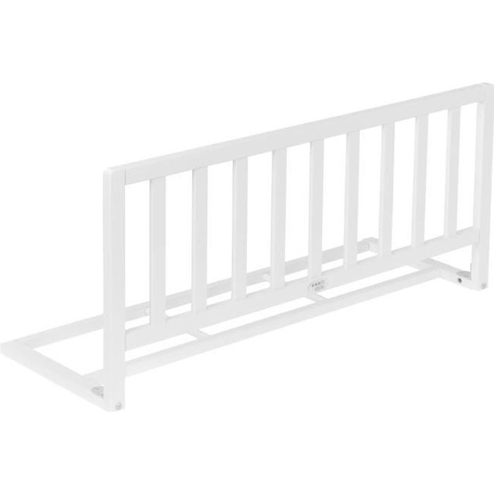 Barrière de lit ib style® TAMO - Barrière bébé en bois - Barrière de Sécurité pour Lit - 90 cm blanc