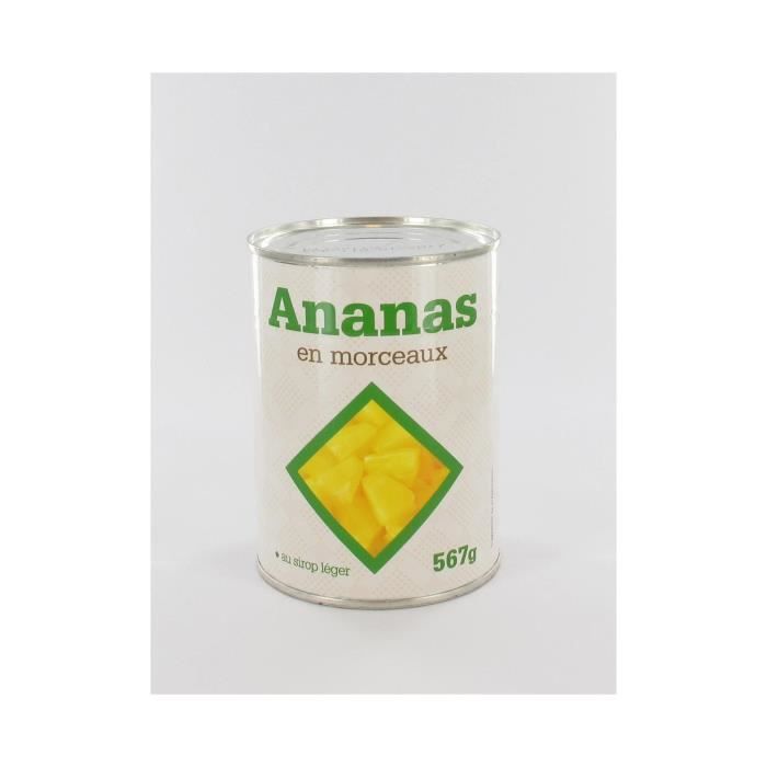Ananas morceaux sirop léger - 567g