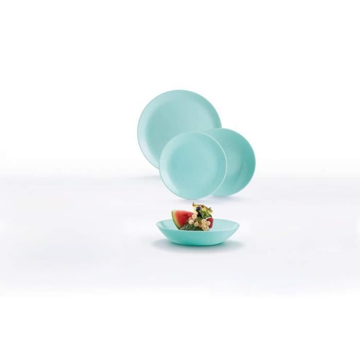 Luminarc Service de Table 18 pièces Diwali Light Turquoise - 0883314737066