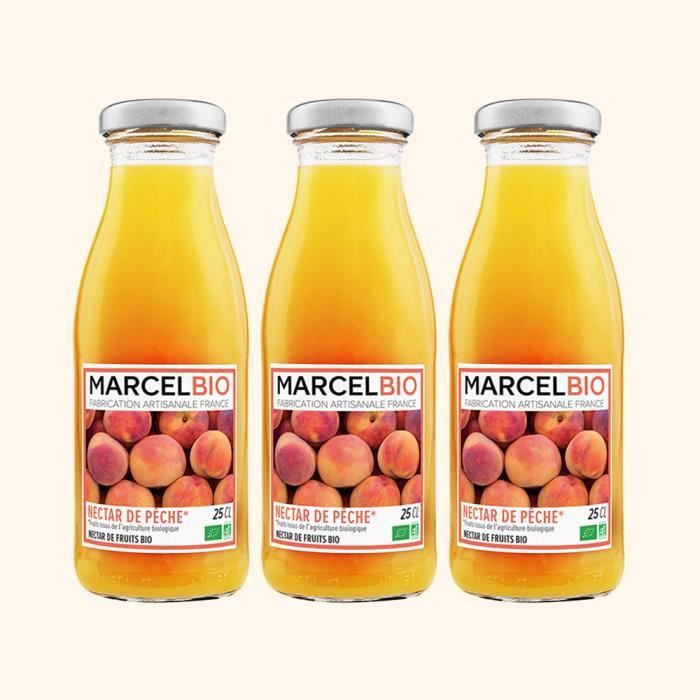 Marcel Bio - Nectar de Pêche Bio 25cl - Pack de 3