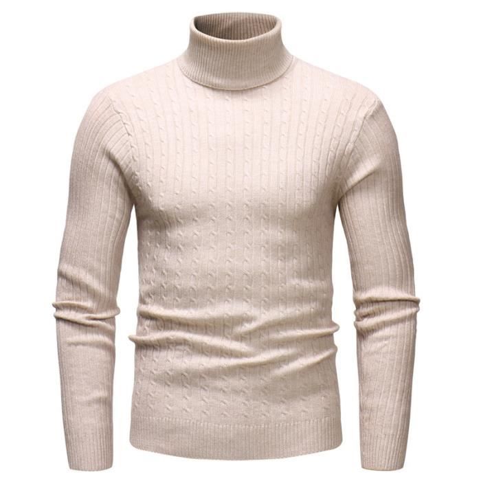 Pull col montant homme à manches longues Pull Hommes Pull irlandais
