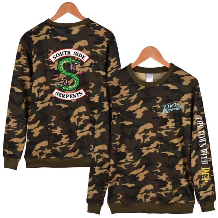 SWEAT Mixte - RIVERDALE - Confortable périphérique Personnalité Impression SWEAT - marron GZ™