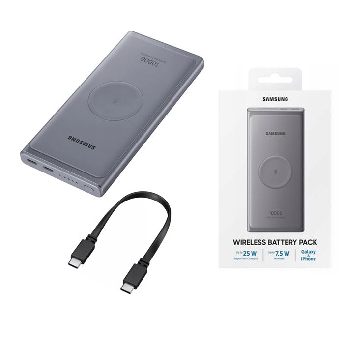 BATTERIE EXTERNE 10 000mhA - Gris ULTRA rapide 25W induction Large compatibilité Powerbank Samsung EB-U3300XJEGEU