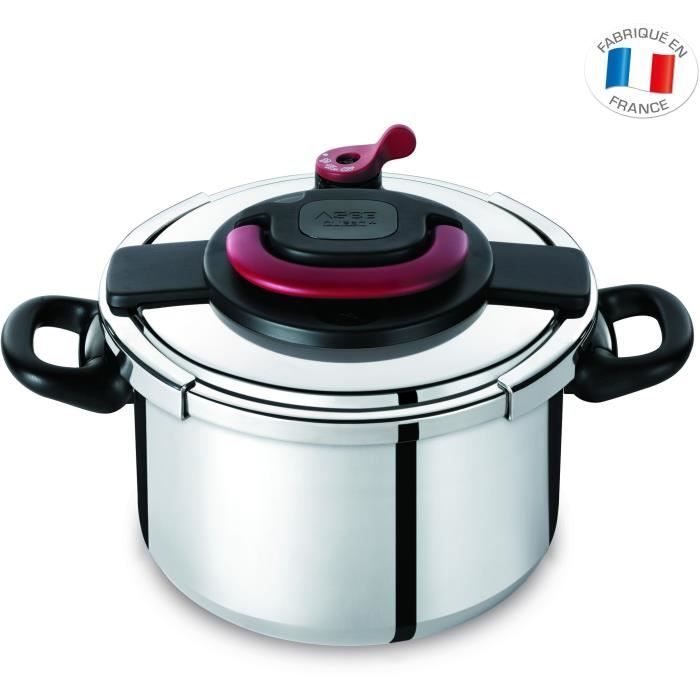 SEB P4371406 Autocuiseur Cocotte-minute CLIPSO+ 8 L - Tous feux dont induction - Fabrication française - Inox