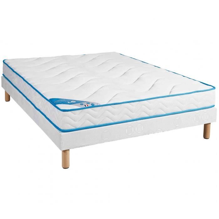 Ensemble matelas couchage latex Someo L30 sommier pieds 140x190