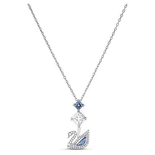 Swarovski - Collier Dazzling Swan, bleu, métal rhodié