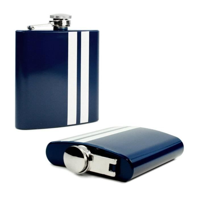 Flasque Alcool whisky inox 6 oz - Blue