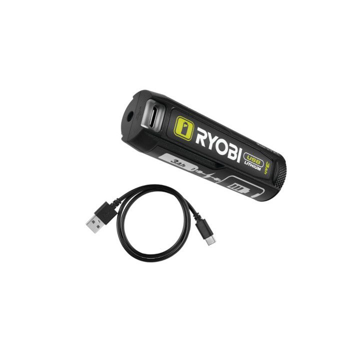 Batterie RYOBI 4V USB Lithium 3 0Ah avec câble USB RB4L30 - vue 2