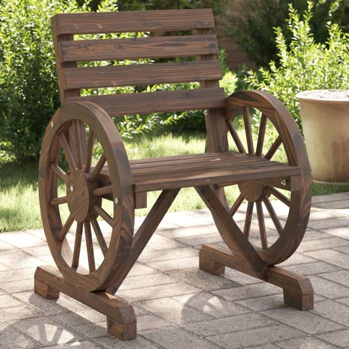 vidaXL Lot de 2 Chaises de Jardin Fauteuils avec Dossier Sièges avec Accoudoirs Terrasse Balcon Patio Extérieur Bois de 365102