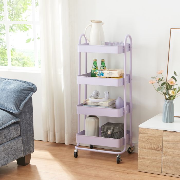 Chariot de service Pyhäntä à 4 paniers acier 104 x 46 x 35 cm violet Chariot de service Pyhäntä à 4 paniers acier 104 x 46 x 35 cm violet