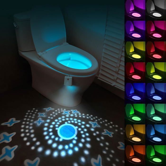 Acheter 7 Couleurs Smart PIR Capteur De Mouvement Siège De Toilette Veilleuse étanche Rétro-éclairage Pour Cuvette De Toilette LED Luminaria Lampe WC Lumière De Toilette