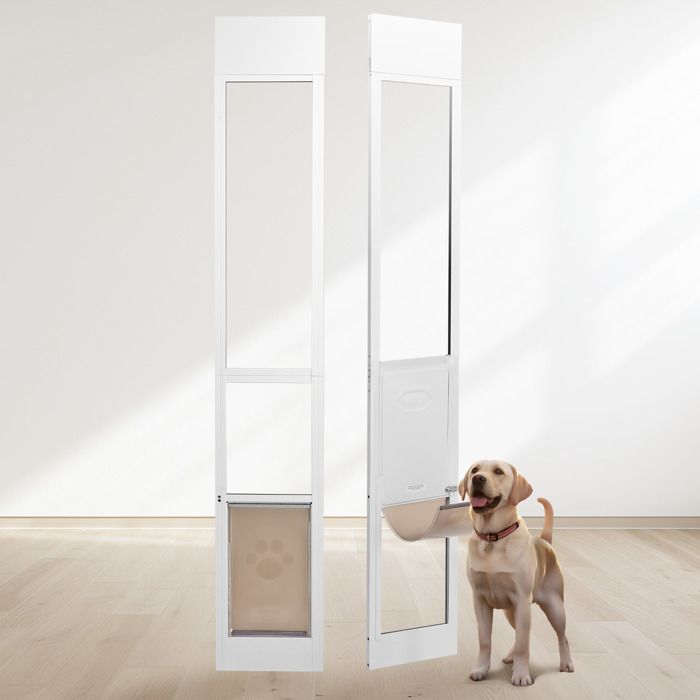 Porte pour chien - VEVOR - CWM03-L - Coulissante verre trempé - Hauteur réglable 75 7/8–80 11/16 - Cadre aluminium