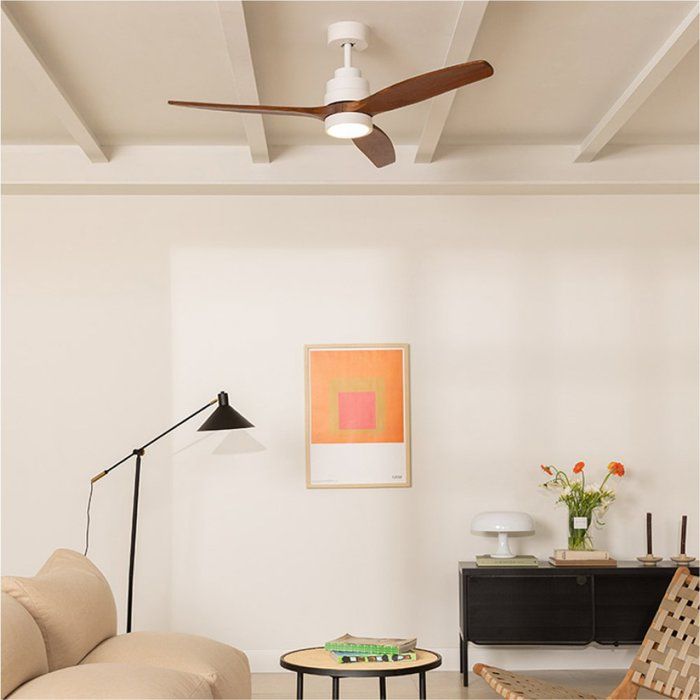 Ventilateur de Plafond - WIND STYLANCE - 40W - Silencieux - Ø132 cm - Bois - Télécommande - Create