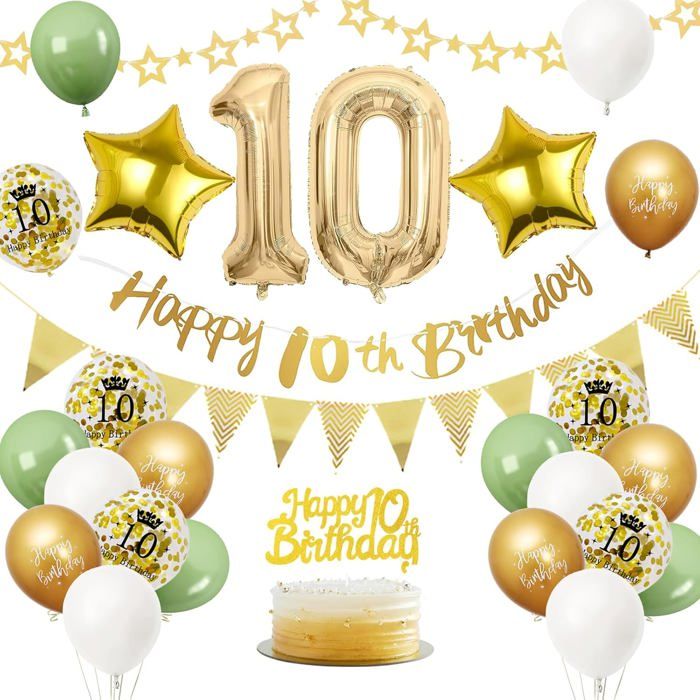 ballons 10 ans anniversaire garcon fille Décoration,23 Pcs vert olive or latex ballons, guirlande 10 ans anniversaire fête décoration ballon pour garcon décoration anniversaire 10 ans fille ballons 10 ans anniversaire garcon fille Décoration,23 Pcs vert olive or latex ballons, guirlande 10 ans anniversaire fête décoration ballon pour garcon décoration anniversaire 10 ans fille