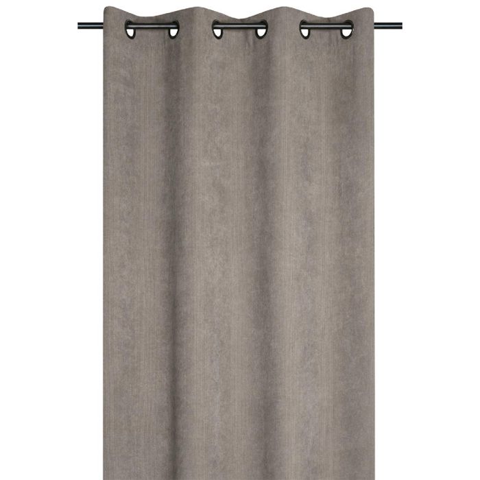 Rideau à oeillets en velours côtelé Taupe 140x260 cm