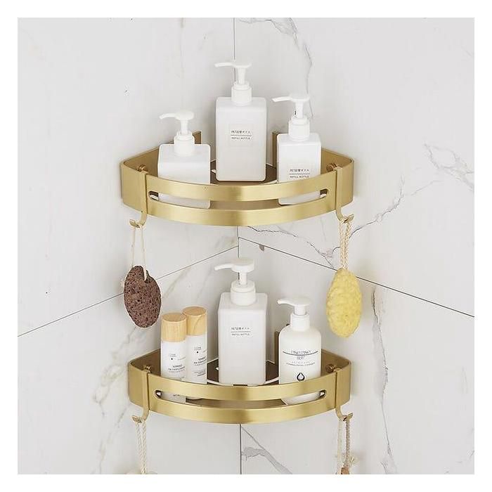 Étagère de douche dangle sans perçage étagère de salle de bain Starlight (doré sable brillant 2 niveaux)