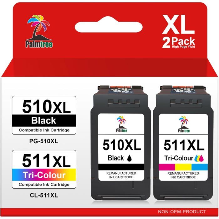 Cartouches D'encre Recomposées PG510 Noir Et CL511 Couleur Pour Canon Pixma - Lot Neuf