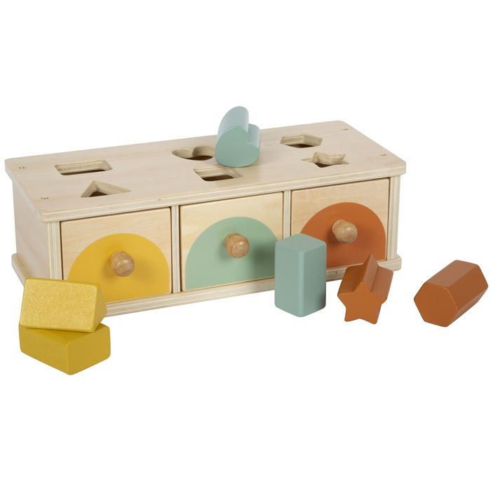 Jouet éducatif - SMALL FOOT COMPANY - Jeu de tri Montessori - Bois FSC - 6 blocs colorés - 3 tiroirs Jouet éducatif - SMALL FOOT COMPANY - Jeu de tri Montessori - Bois FSC - 6 blocs colorés - 3 tiroirs