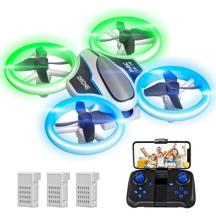 Mini Drone - AVIALOGIC - Caméra 1080P HD - Lumières LED - 3 Batteries - Vert Mini Drone - AVIALOGIC - Caméra 1080P HD - Lumières LED - 3 Batteries - Vert