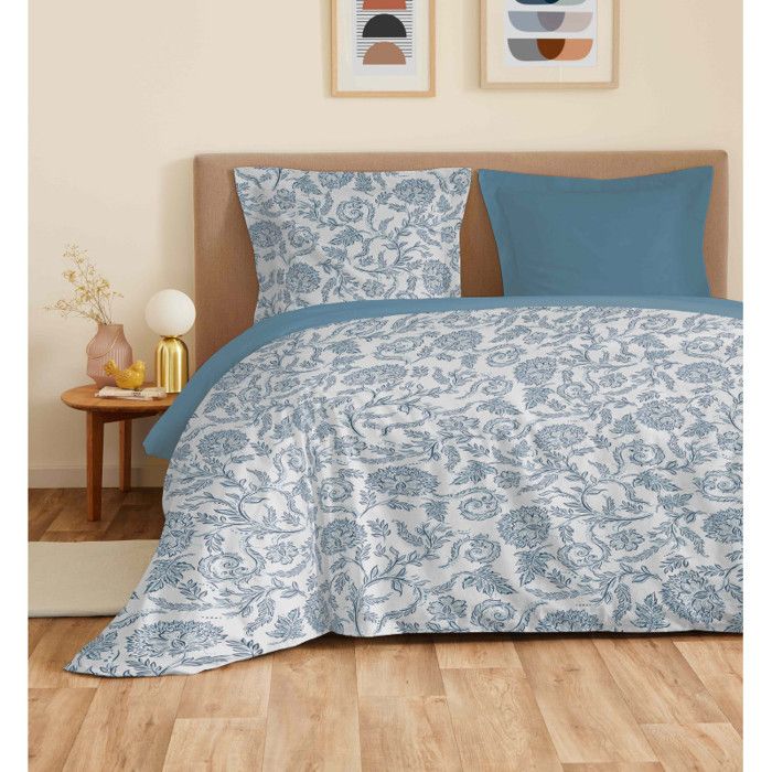 Parure de draps 4 pièces Vanessa pour lit 160 x 200 cm Grande largeur Salma Bleu Parure de draps 4 pièces Vanessa pour lit 160 x 200 cm Grande largeur Salma Bleu