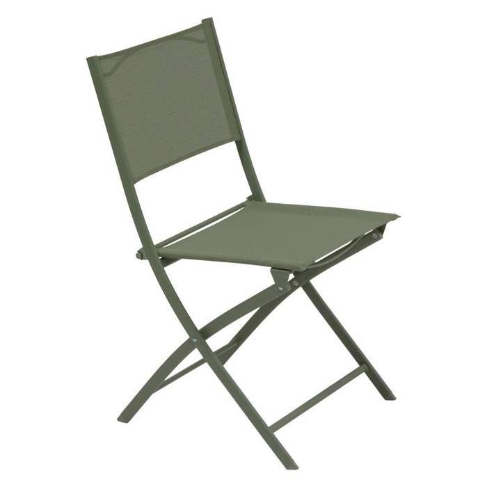Lot de 4 chaises de jardin Modula pliables vert laurier - Hespéride Lot de 4 chaises de jardin Modula pliables vert laurier - Hespéride