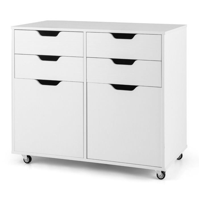 Commode - HELLOSHOP26 - 4 tiroirs - Blanc - 73x40x64 5 cm - Meuble de bureau Commode - HELLOSHOP26 - 4 tiroirs - Blanc - 73x40x64 5 cm - Meuble de bureau