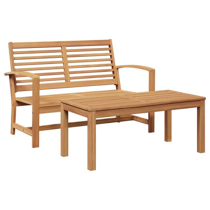 vidaXL Ensemble de canapé de jardin Naturel Bois de teck solide - vue 5