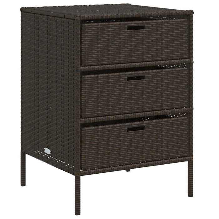 SALE 2026Armoire de rangement de jardin - Coffre de rangement extérieur marron 55x59x80cm - Résine tressée 16.8 Kg 1154280