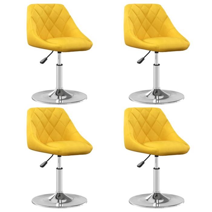 NEW 2026 Chaises à manger lot de 4 desgin pivotantes Pour 4 personnes jaune moutarde velours 46x44x(62.5-77.5) cm L121