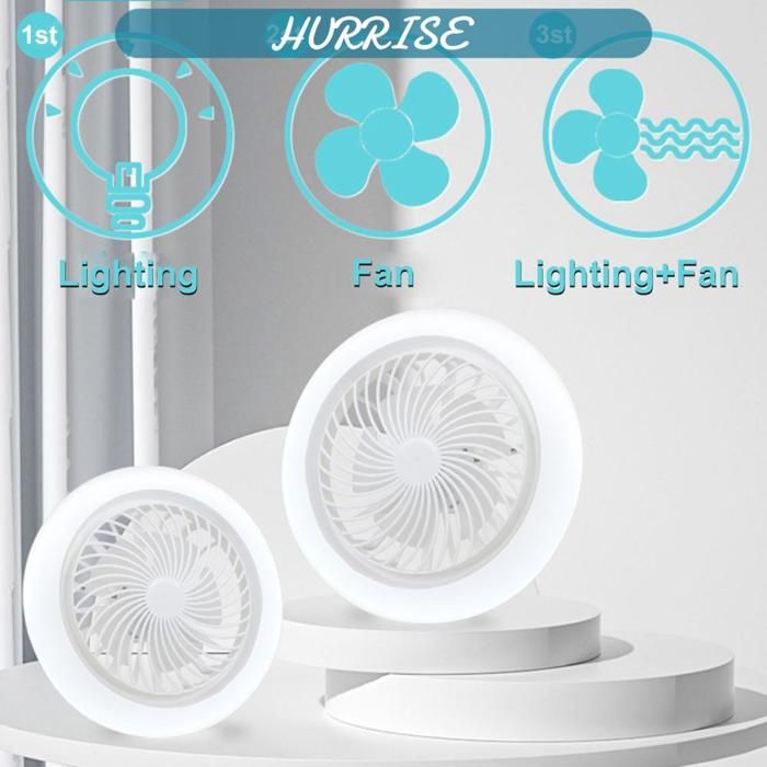 Sonew Lumière de ventilateur à LED Petit ventilateur E27 Ventilateur de plafond deco plafonnier 3 Lumière blanche blanche - Sonew