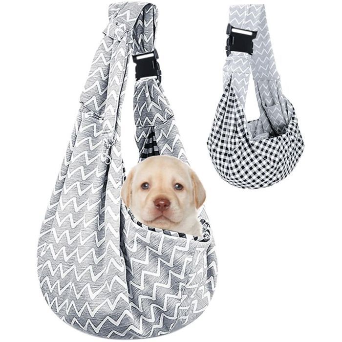 Sac Transport ChienSac de Transport pour Chien PliableréglableHaute capacité Une épaule bandoulière Portable (Gris ondulé)