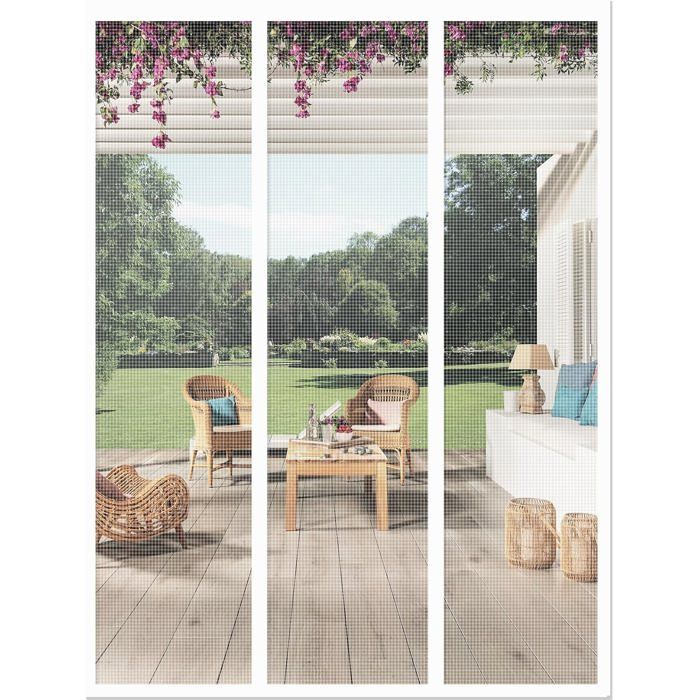 Moustiquaire magnétique pour porte - DEKOPRO - Double ouverture latérale - Dimensions 230x210 cm
