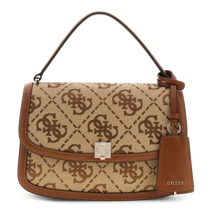 GUESS Sac à épaule bandoulière beige marron pour femme - Audrey Logo Convertible Xbody Flap Latte Logo 347879