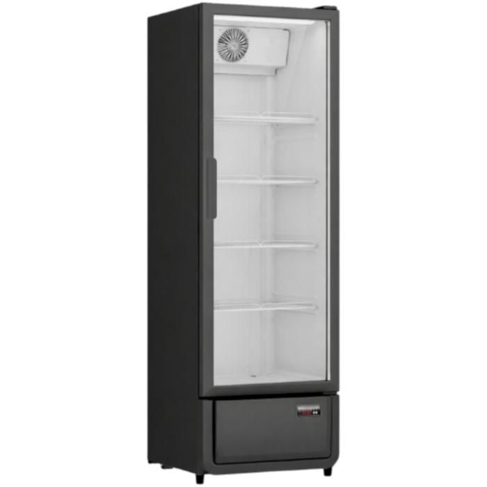 Armoire à boissons réfrigérée - 280L - 1 porte vitrée - +2/+10°C - Noir/Intérieur blanc