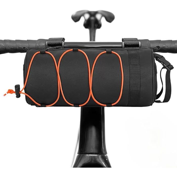 PANIER VELO Sacoche Velo Sacoche de Guidon Vélo Sac Trotinette Electrique Sac de Panier de Vélo Étanche avec Bandoulière Orange