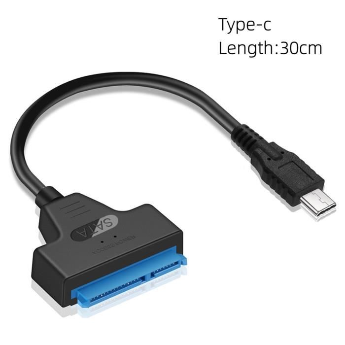 Couleur Typec Câble USB 3,0 SATA, adaptateur Sata vers USB 3,0, jusqu