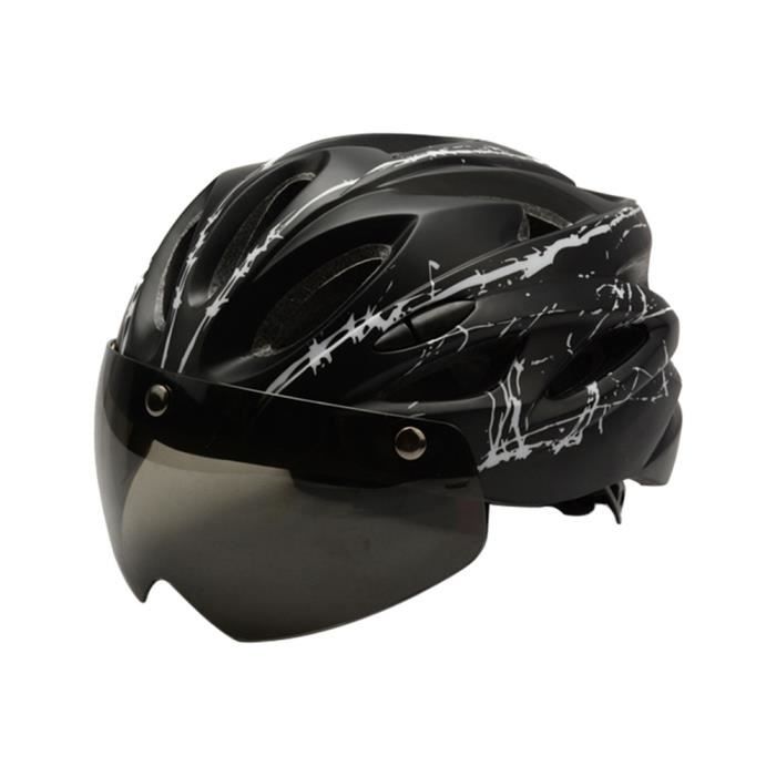 Casque De Vélo Unisexe Avec Visière Magnétique - Taille Réglable 54-62 Cm - 18 Troux De Ventilation - Protection Légère Et Aérée