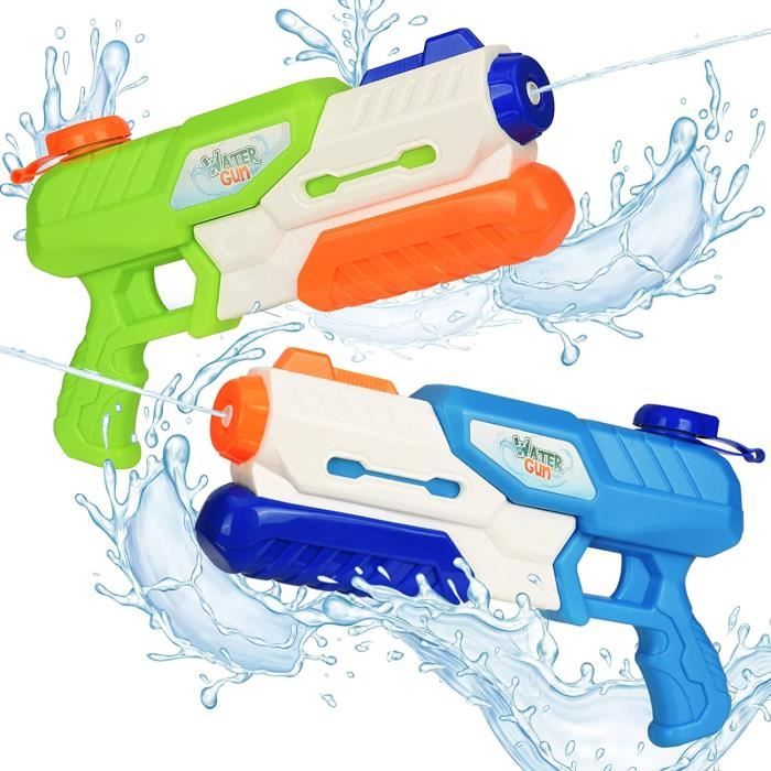 Pistolets à Eau Dinosaures - 2 Pièces - Portée 8-10 Mètres - Jouet Pour Enfants Pour Piscine, Plage, Jardin - Plastique Sûr