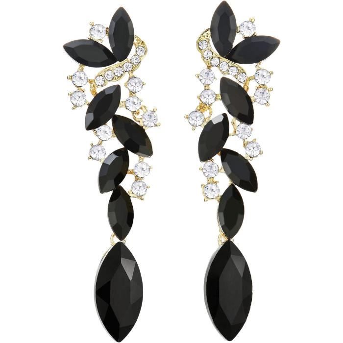 Orecchini Pendenti A Goccia Fiore Art Déco Vintage Con Strass – Regalo Donna Elegante