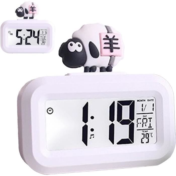 Réveil Dinosaure 3D Lumineux - Horloge LED Multicolore Pour Chambre D'Enfants Avec Fonction Nuit